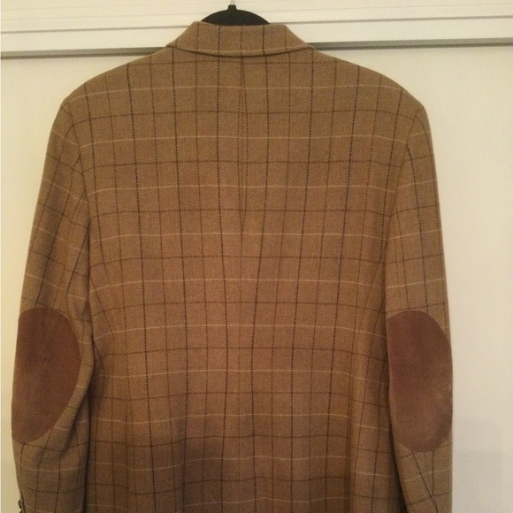 EUC Lauren Ralph Lauren tan lambswool plaid blazer.Sz 12 Purchased/never worn - Picture 2 of 15